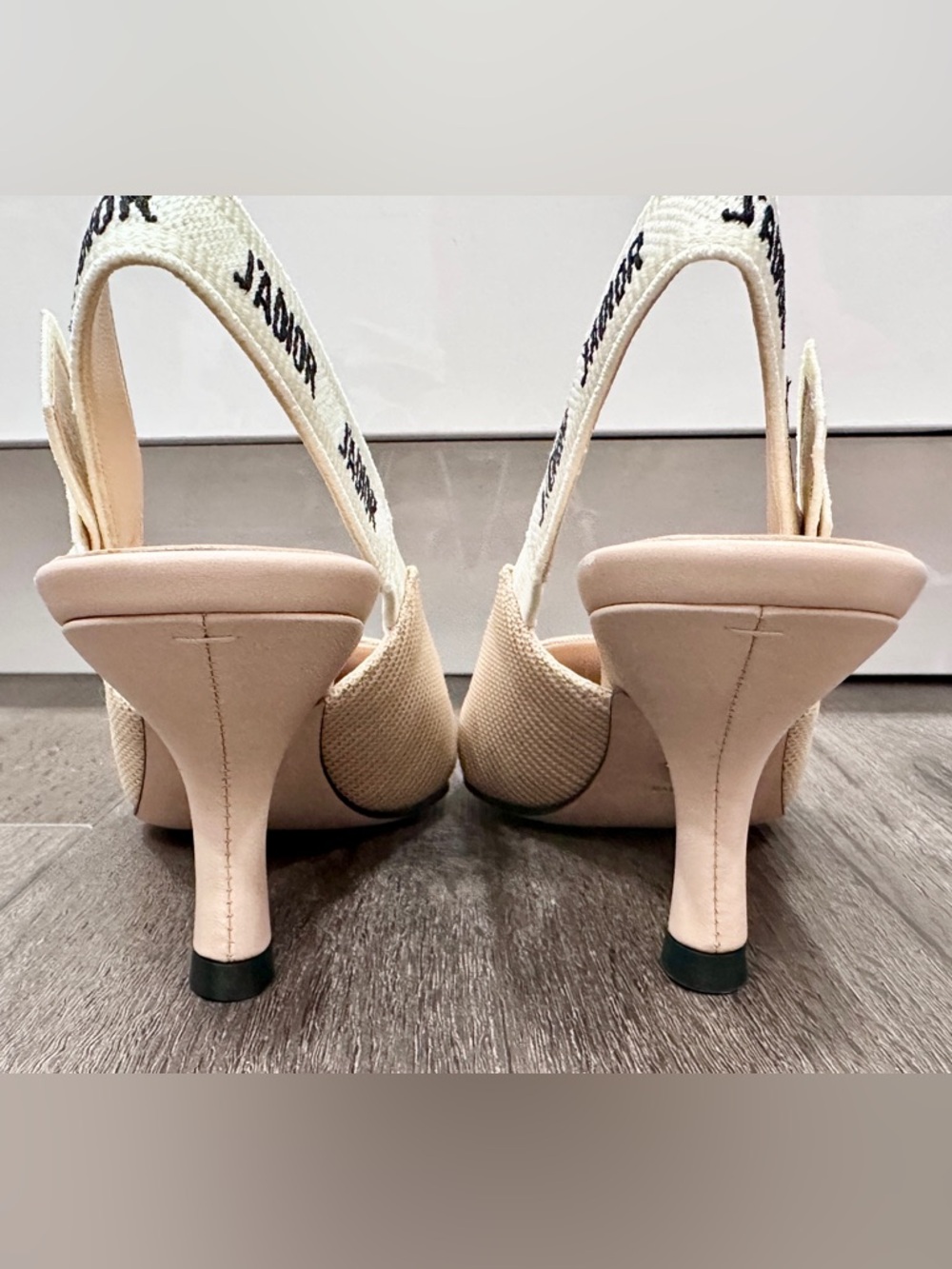 CHRISTIAN DIOR J'ADIOR FABRIC & RIBBON BEIGE KITTEN HEEL SHOES SLINGBACKS 36.5 - Picture 13 of 15